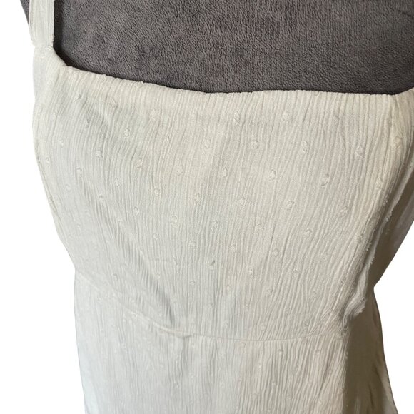 ONeill Womens White Textured Sleeveless Mini Dress With Ruffle Hem & Adjustable - Picture 2 of 7